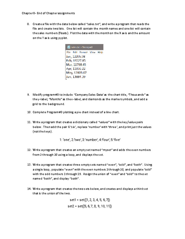 Computer Programming Python - Chapter 8 - Assignment - 
