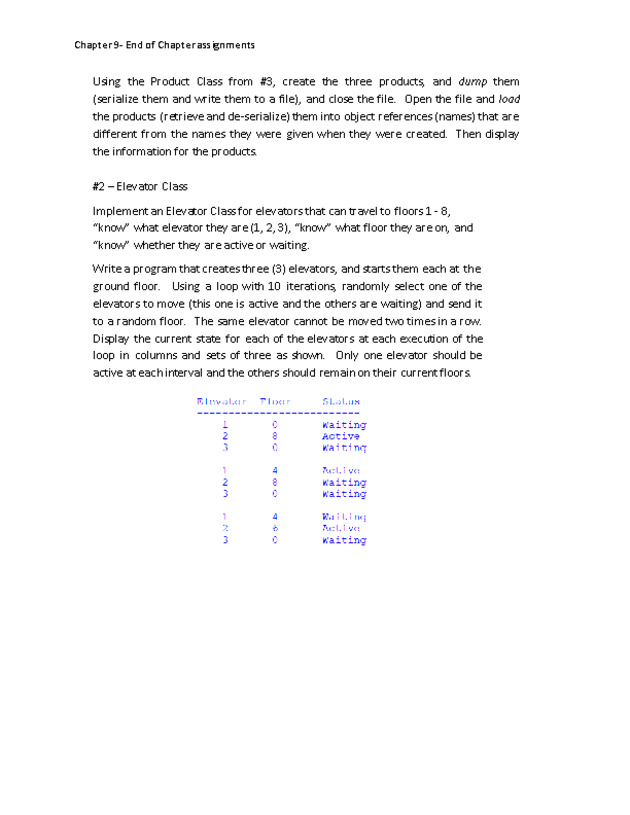 Computer Programming Python - Chapter 9 - Assignment - 