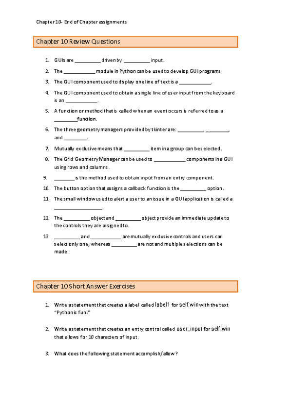 Computer Programming Python - Chapter 10 - Assignment - 
