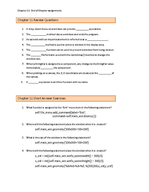 Computer Programming Python - Chapter 11 - Assignment - 