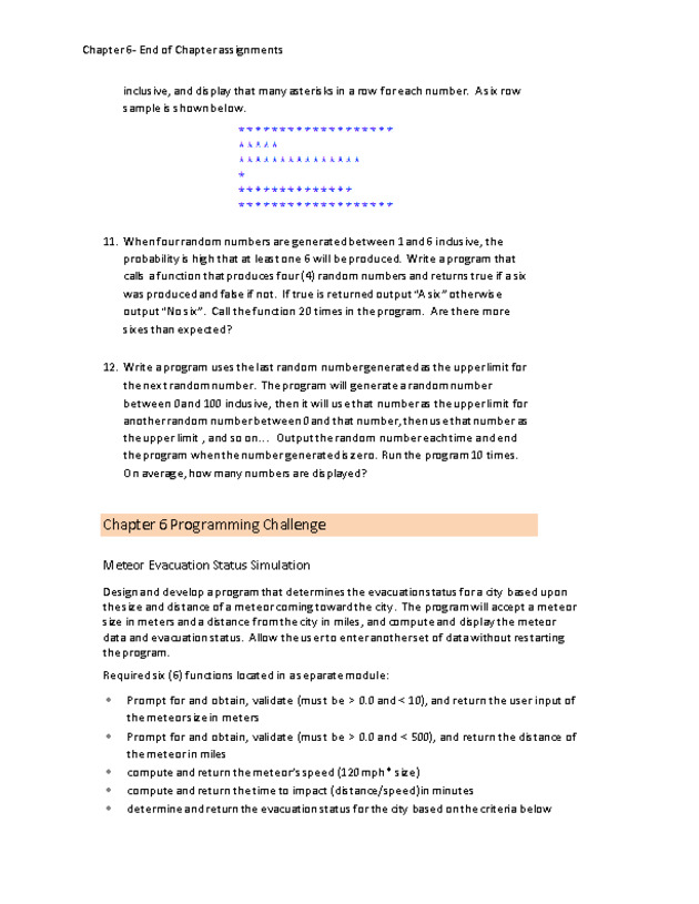 Computer Programming Python - Chapter 6 Assignment- Functions - Page 5