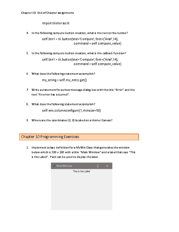 Computer Programming Python - Chapter 10 Assignment – Graphical User Interfaces (GUIs) - Page 2