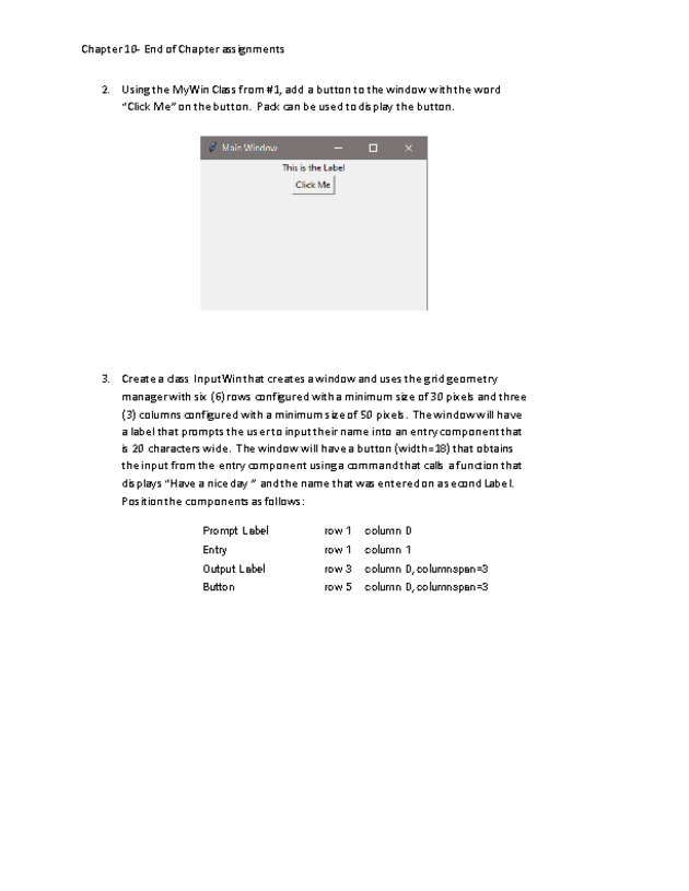 Computer Programming Python - Chapter 10 Assignment – Graphical User Interfaces (GUIs) - Page 3