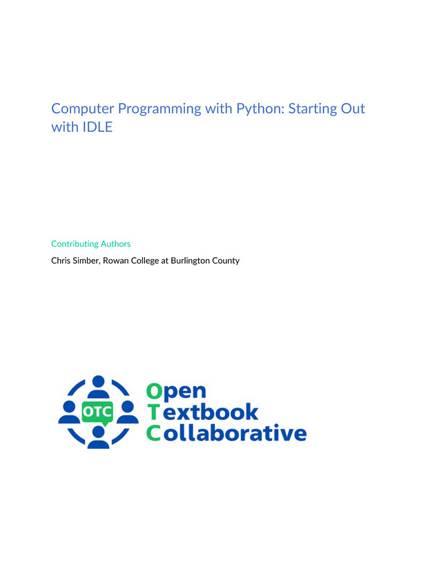 Computer Programming Python - Textbook - Front Matter 1