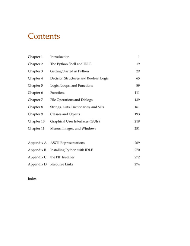 Computer Programming Python - Textbook - Contents 1