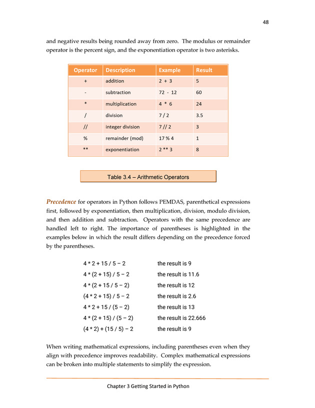 Computer Programming Python - Textbook - Page 48