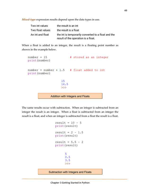 Computer Programming Python - Textbook - Page 49