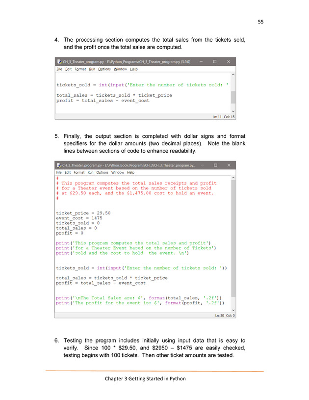 Computer Programming Python - Textbook - Page 55