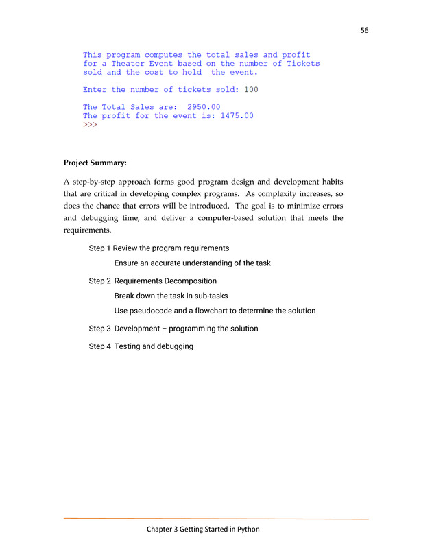 Computer Programming Python - Textbook - Page 56