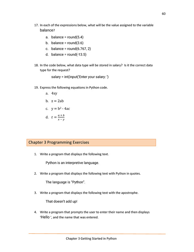 Computer Programming Python - Textbook - Page 60