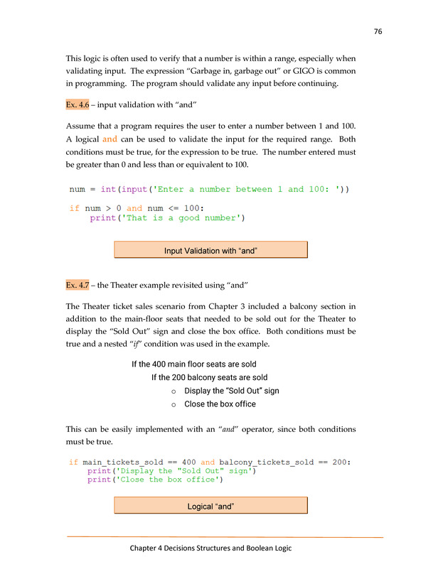 Computer Programming Python - Textbook - Page 76