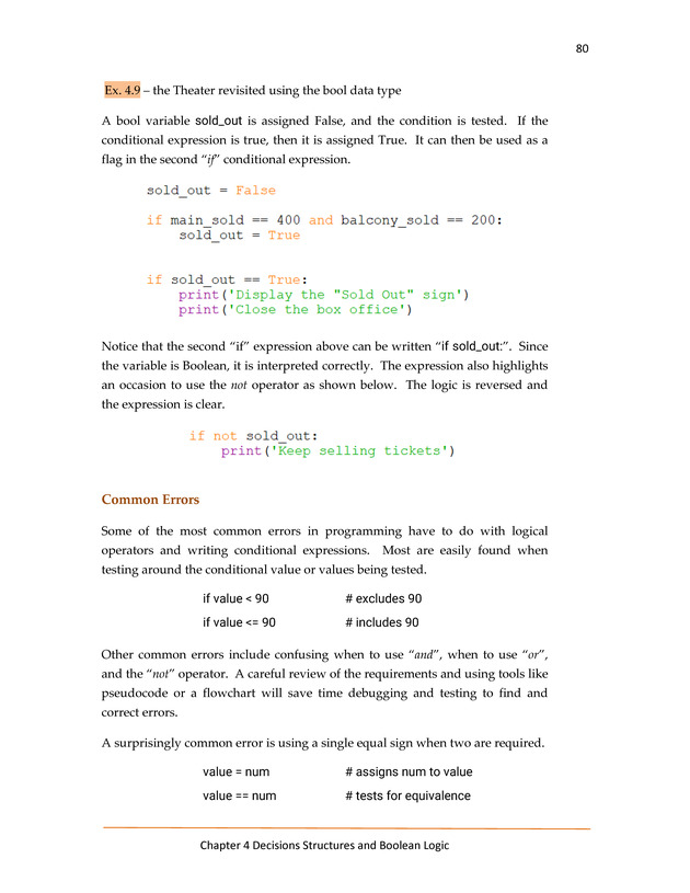 Computer Programming Python - Textbook - Page 80