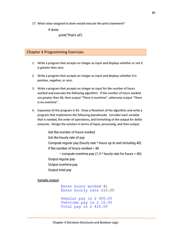 Computer Programming Python - Textbook - Page 85