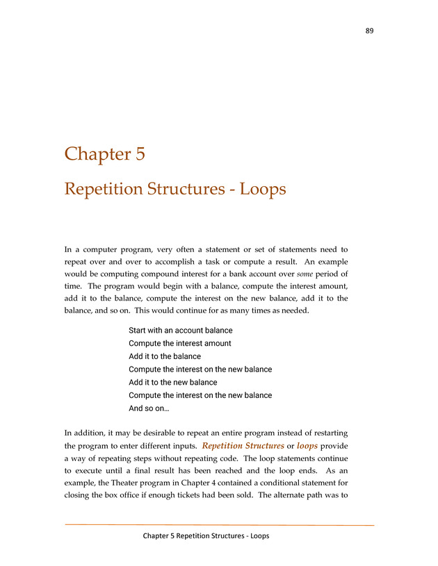 Computer Programming Python - Textbook - Page 89