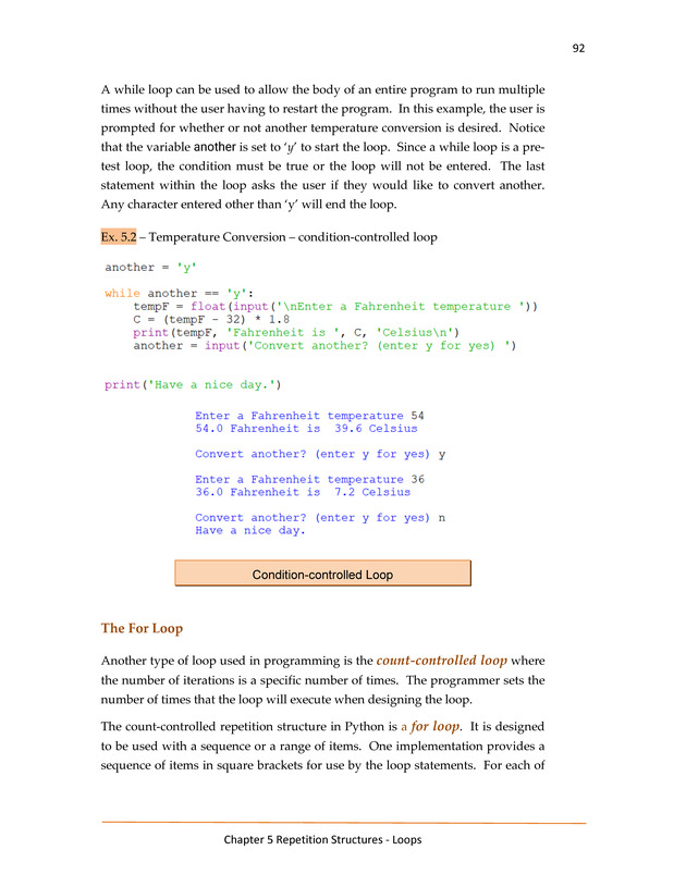 Computer Programming Python - Textbook - Page 92