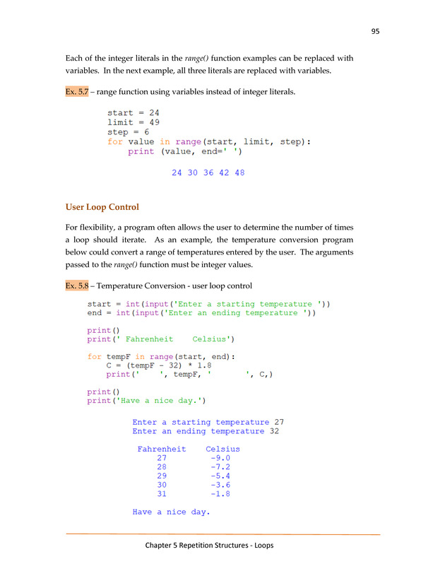 Computer Programming Python - Textbook - Page 95