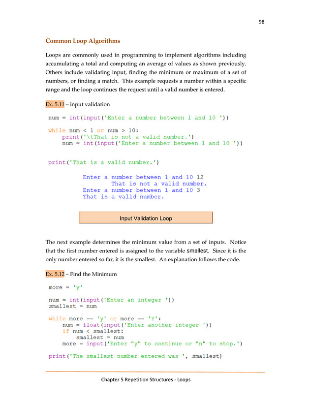Computer Programming Python - Textbook - Page 98
