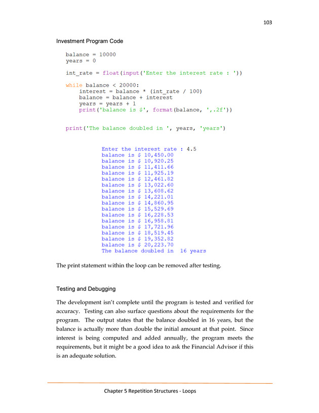 Computer Programming Python - Textbook - Page 103