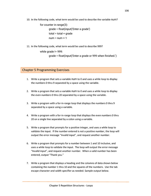 Computer Programming Python - Textbook - Page 106