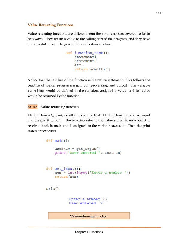 Computer Programming Python - Textbook - Page 121