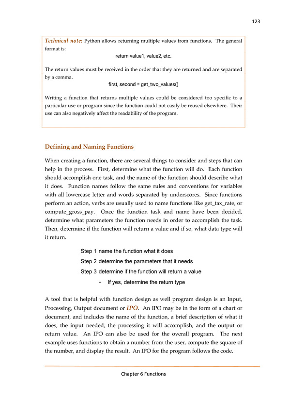 Computer Programming Python - Textbook - Page 123