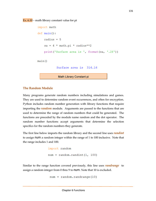 Computer Programming Python - Textbook - Page 131