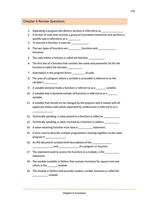 Computer Programming Python - Textbook - Page 133