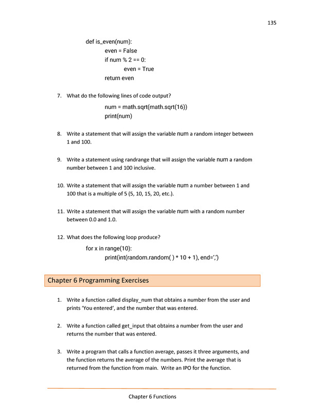 Computer Programming Python - Textbook - Page 135