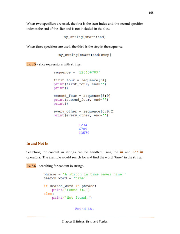 Computer Programming Python - Textbook - Page 165