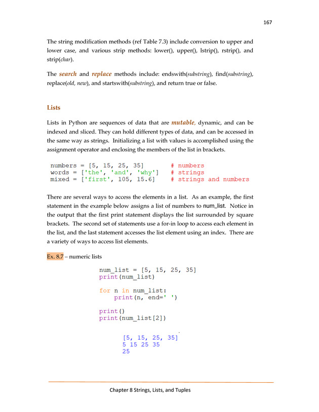 Computer Programming Python - Textbook - Page 167