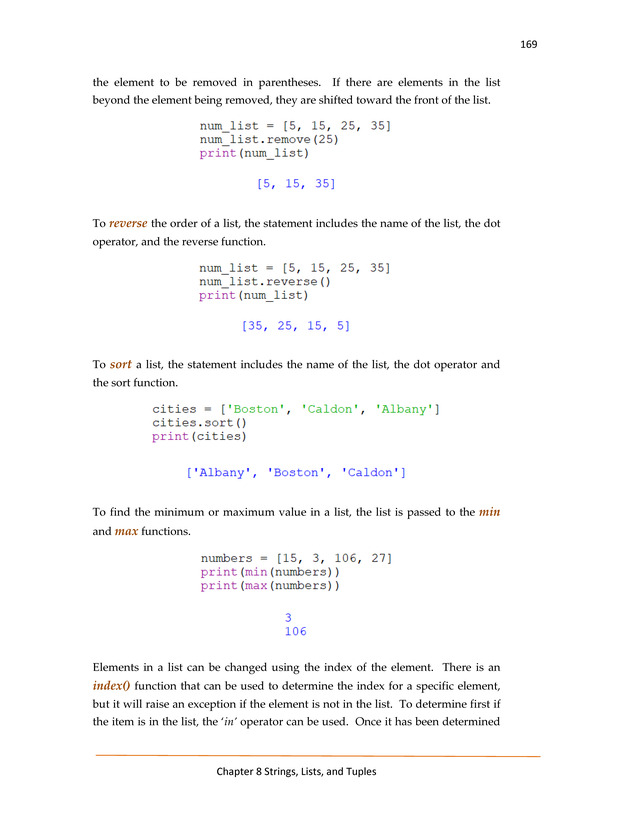 Computer Programming Python - Textbook - Page 169