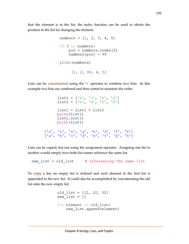 Computer Programming Python - Textbook - Page 170
