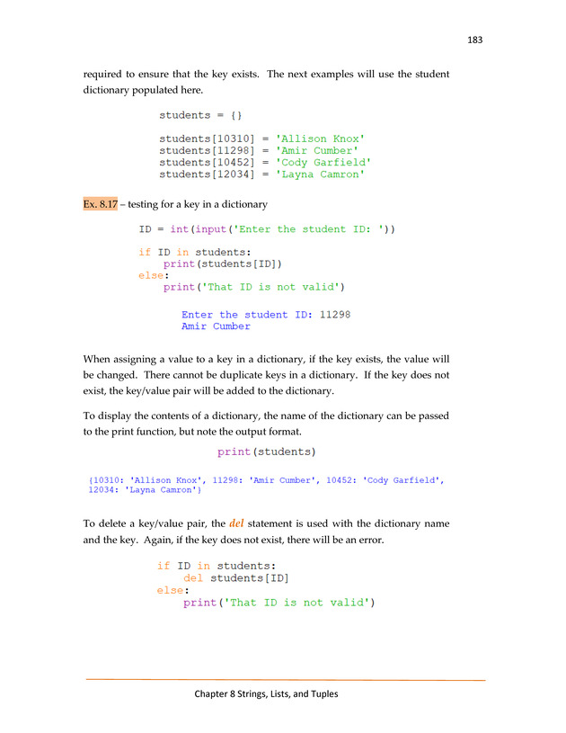 Computer Programming Python - Textbook - Page 183