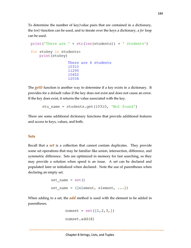 Computer Programming Python - Textbook - Page 184