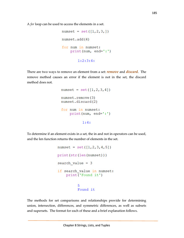Computer Programming Python - Textbook - Page 185