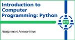 Computer Programming Python - Assignment Answer Keys
